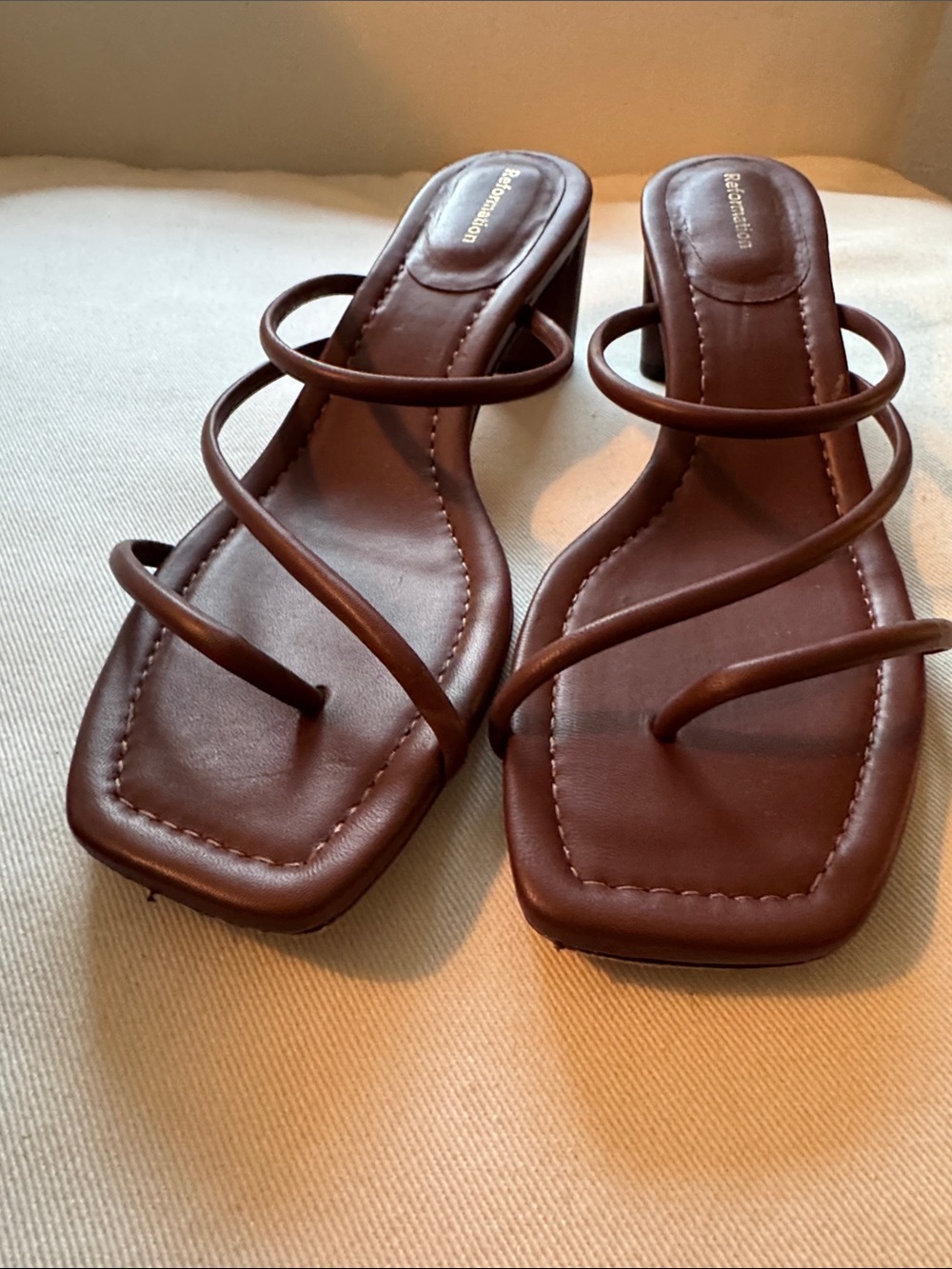 Brown Reformation Suzy Heeled Sandal - Picture 6 of 12